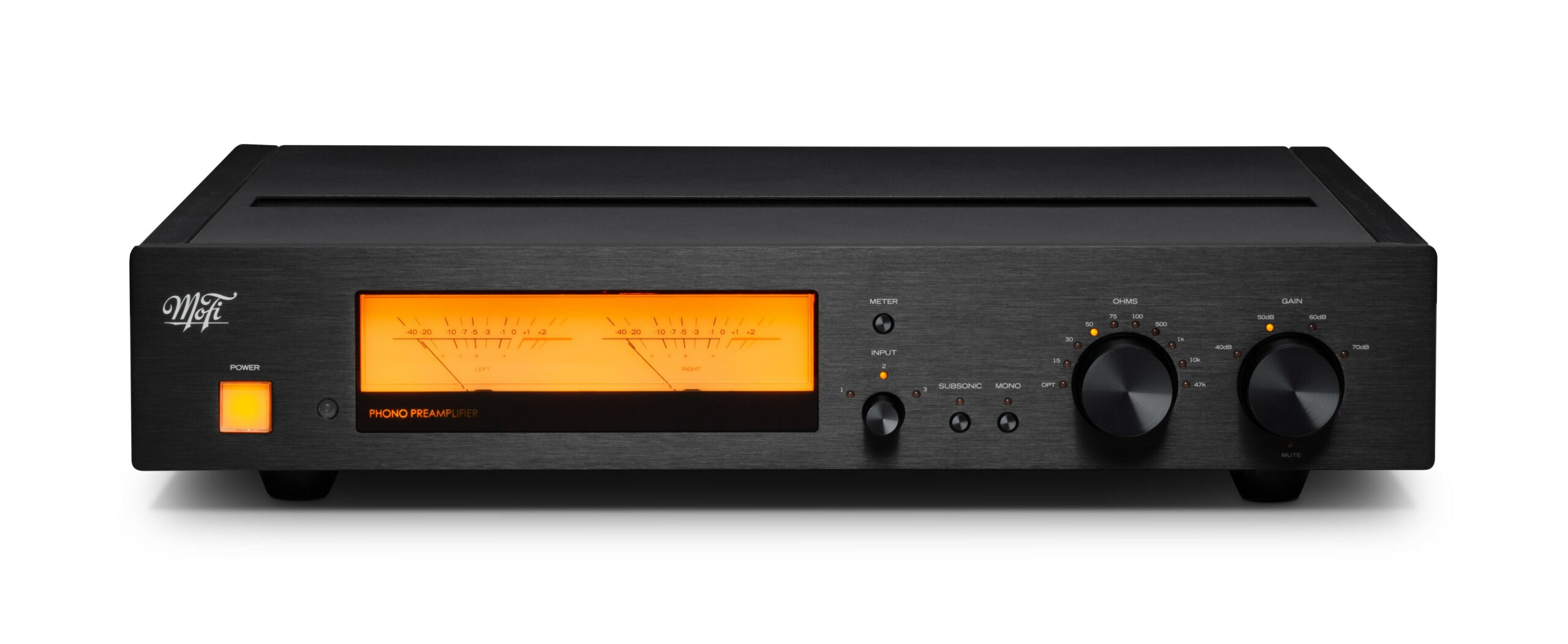 MoFi MasterPhono: A Benchmark in analog audio 10 Dual meters can be used for monitoring or calibration of cartridge azimuth.