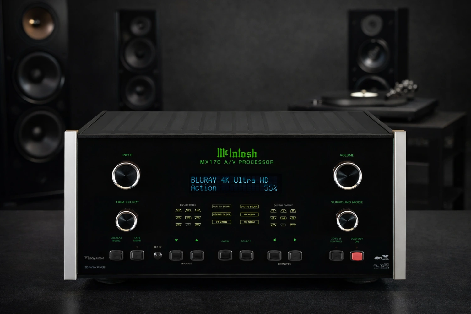 Home Cinema Components Worth Hearing 17 The McIntosh MX170 is a reference-grade 15.2-channel AV processor featuring Dolby Atmos, DTS:X, and Auro-3D decoding, RoomPerfect room calibration, full balanced XLR outputs, and advanced 4K HDR video support—built for uncompromising audiophile home theater performance.