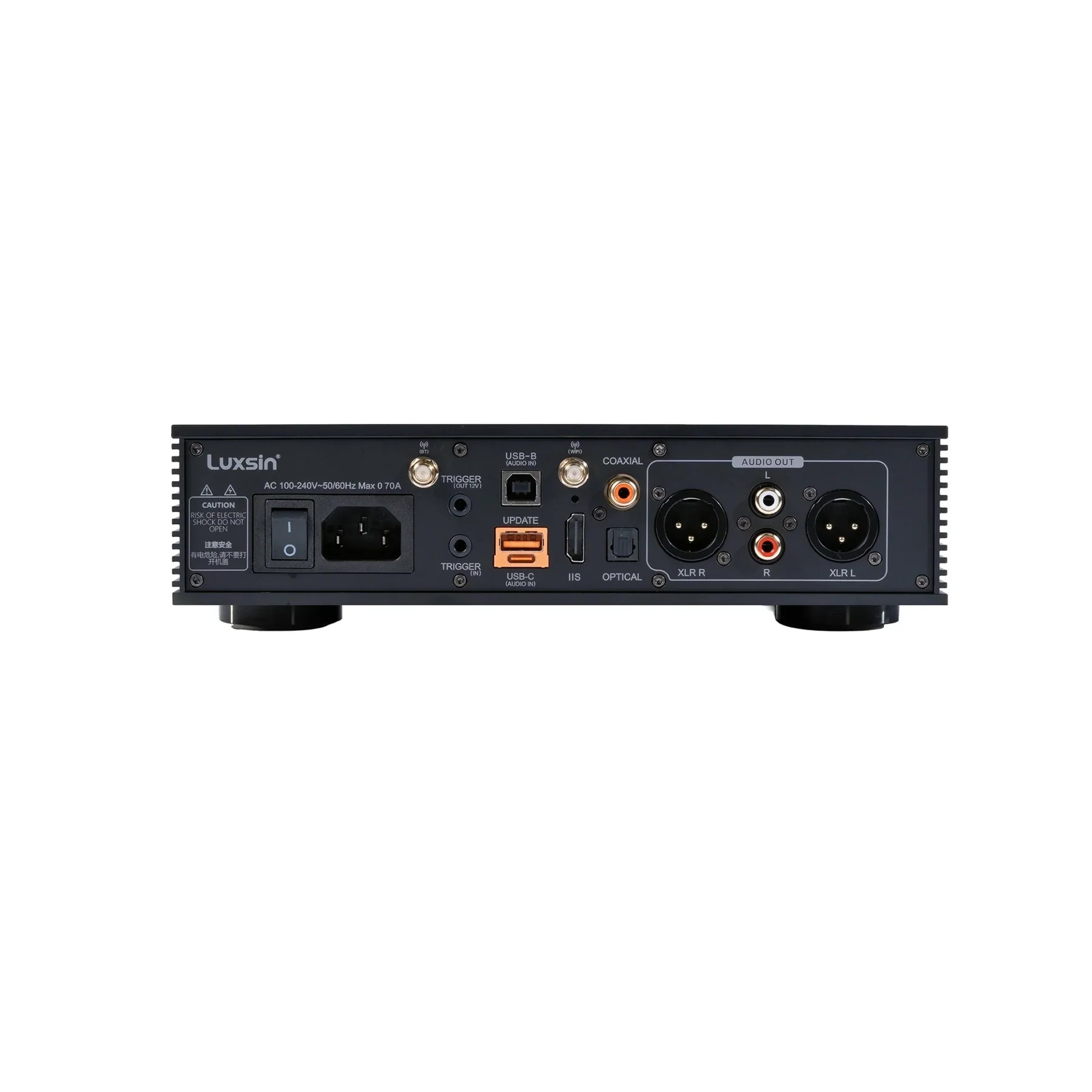 The X8’s internal layout showcases meticulous shielding and a fully separated power design for ultra-low noise performance.