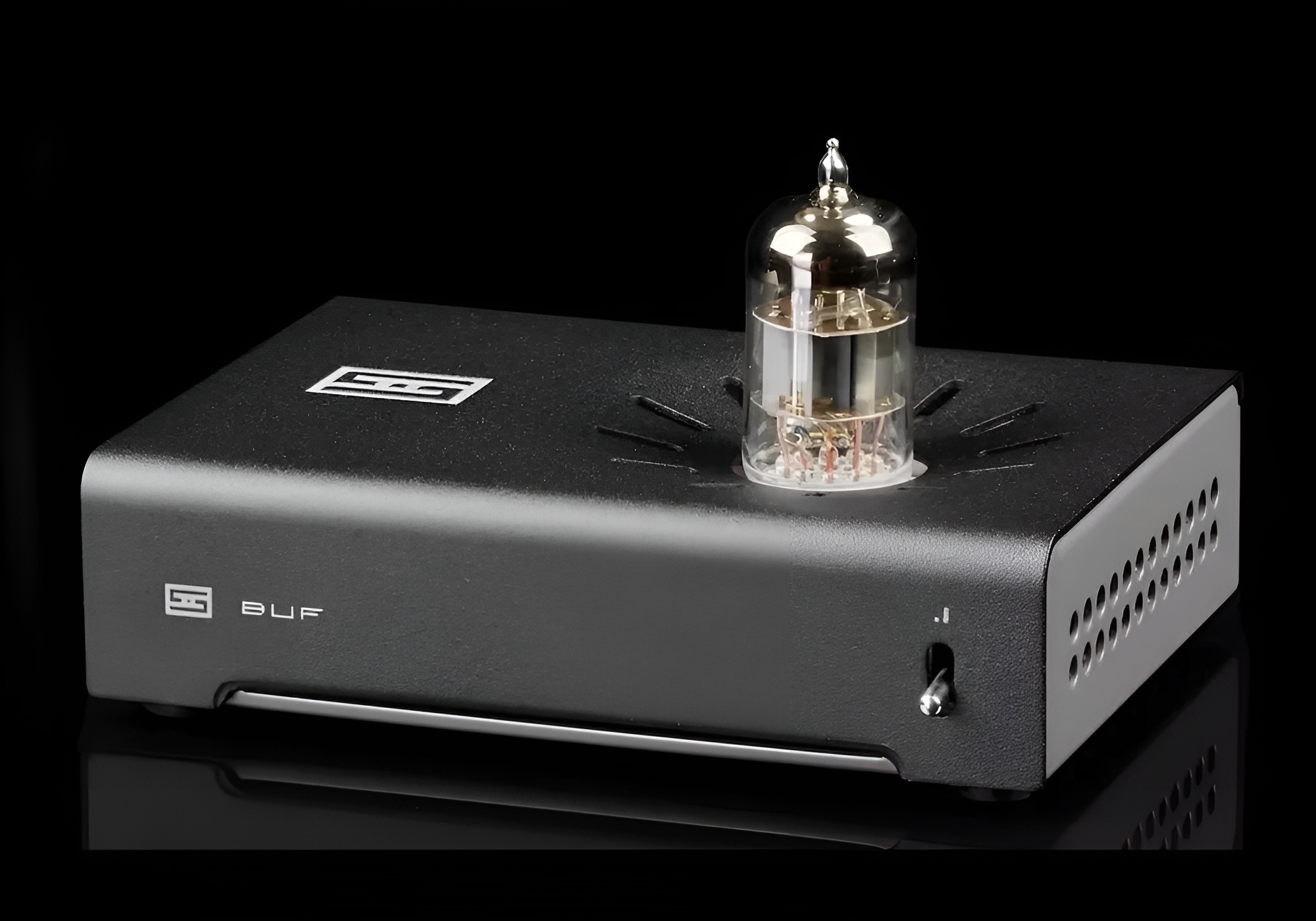 Schiit Buf compact tube buffer designed to add warmth and harmonic richness to any hi-fi system