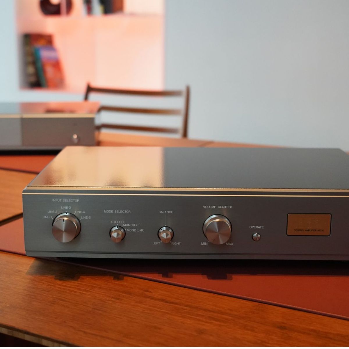Close-up of the Air Tight ATC-6 highlighting premium controls, balanced inputs, and classic analog layout